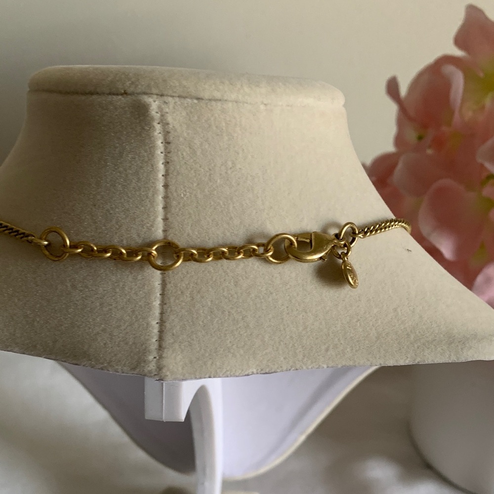 LOFT Gold Necklace with Pink and Blue Floral Accents - Picture 6 of 9